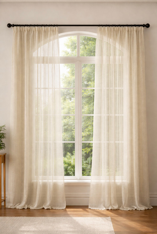 پرده حریر کتان نازلی نباتی