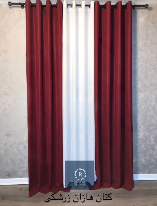 پرده مخمل کتان گارنت زرشکی